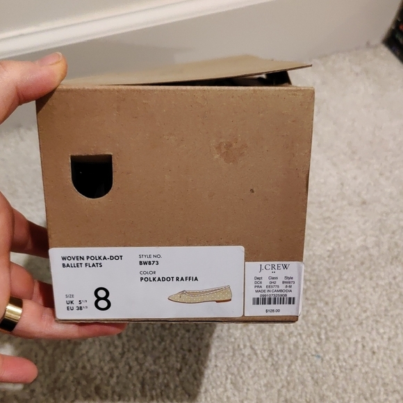J. Crew Shoes - New!J.Crew Woven Polka Dot Ballet Raffia Flats 8